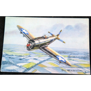 Carte postale dessin de THUNDERBOLT avions de Guerre 39-45 EAEC PARIS