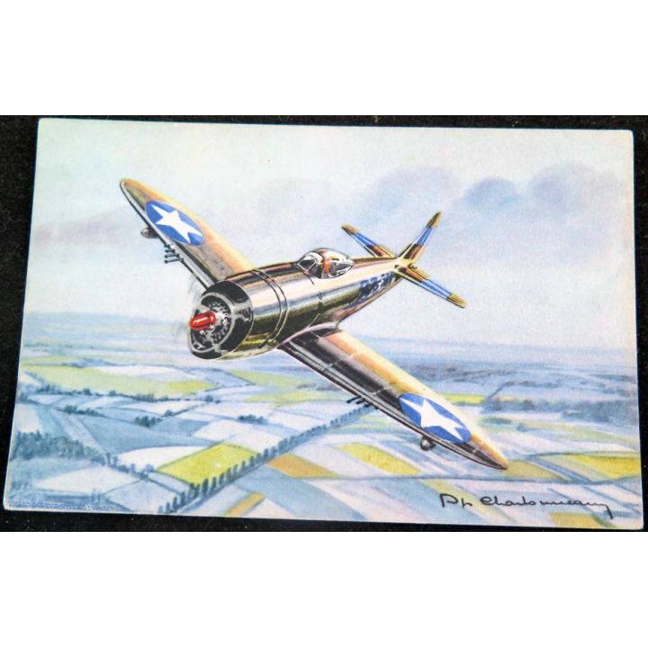 Carte postale dessin de THUNDERBOLT avions de Guerre 39-45 EAEC PARIS