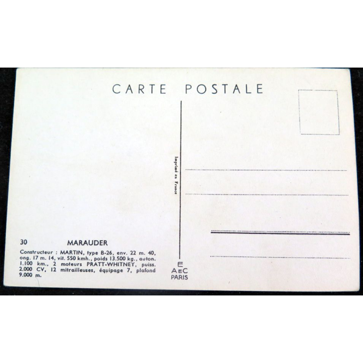 Carte postale dessin de MARAUDER avions de Guerre 39-45 EAEC PARIS