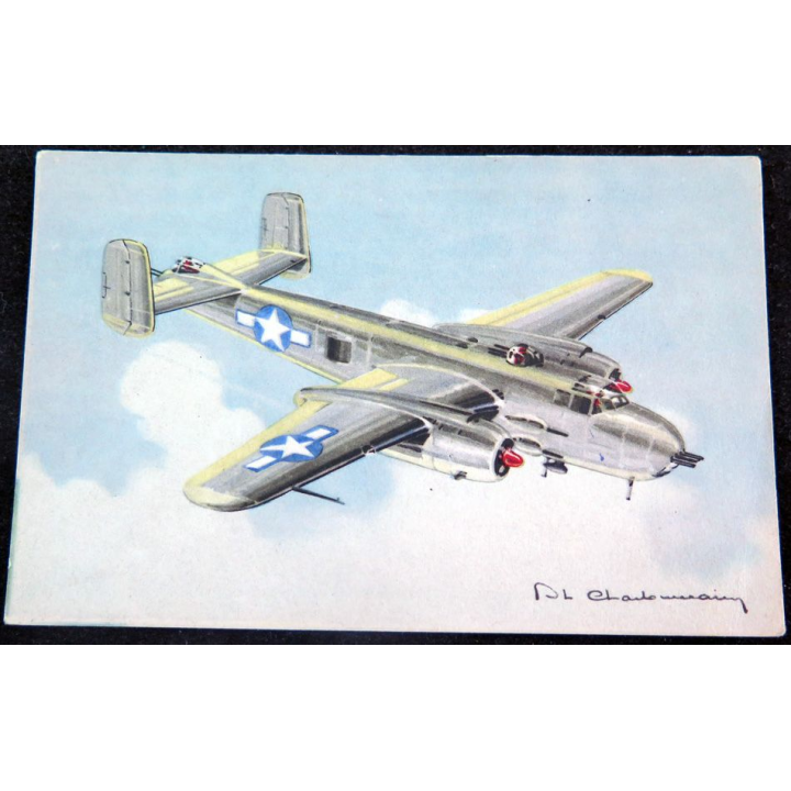 Carte postale dessin de MITCHELL avions de Guerre 39-45 EAEC PARIS