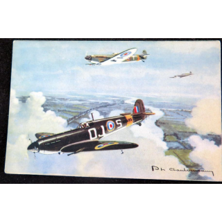 Carte postale dessin de SPITFIRE avions de Guerre 39-45 EAEC PARIS