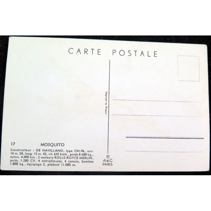 Carte postale dessin de MOSQUITO avions de Guerre 39-45 EAEC PARIS