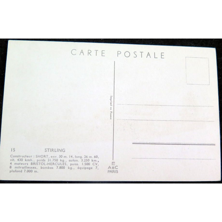 Carte postale dessin de STIRLING avions de Guerre 39-45 EAEC PARIS