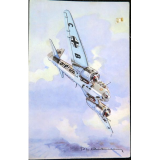 Carte postale dessin de JUNKER 88 avions de Guerre 39-45 EAEC PARIS