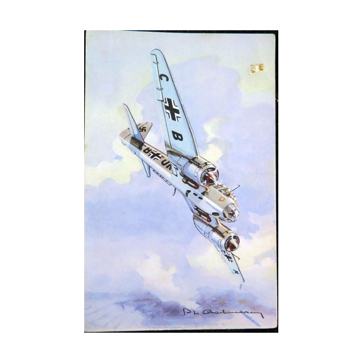 Carte postale dessin de JUNKER 88 avions de Guerre 39-45 EAEC PARIS