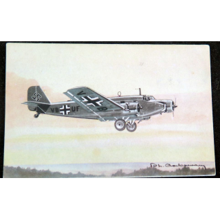 Carte postale dessin de JUNKER 52 avions de Guerre 39-45 EAEC PARIS