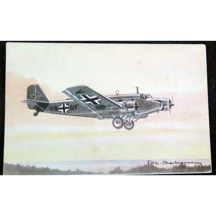 Carte postale dessin de JUNKER 52 avions de Guerre 39-45 EAEC PARIS