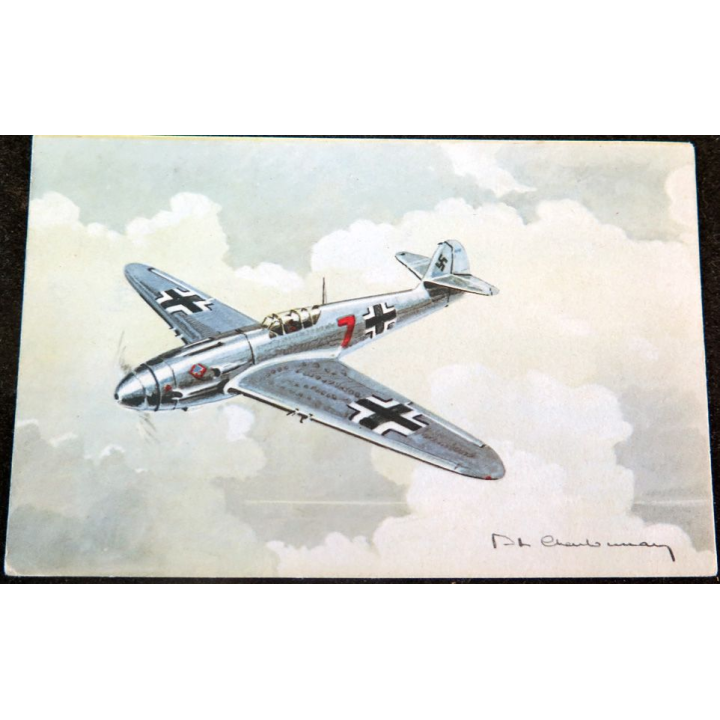 Carte postale dessin de MESSERSCHMITT 109-F avions de Guerre 39-45 EAEC PARIS
