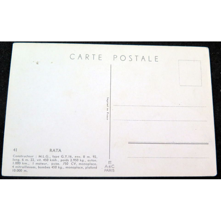 Carte postale dessin de RATA avions de Guerre 39-45 EAEC PARIS