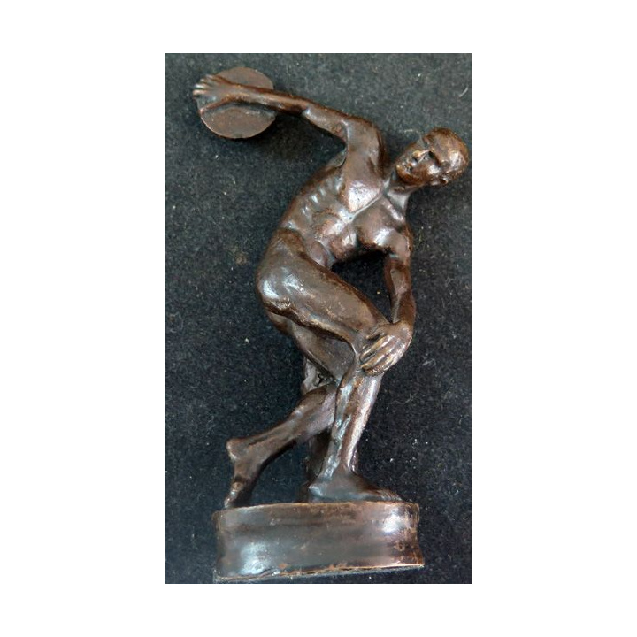 Statue en bronze du lanceur de disques discobole de Myron de 13 cm de hauteur