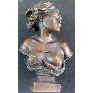 Statue en bronze Pourquoi naître esclave de 10 cm de hauteur
