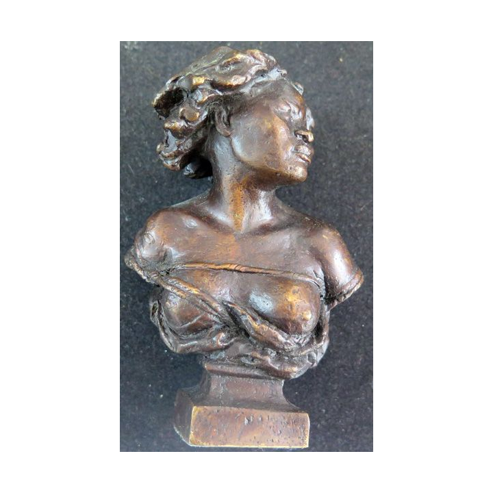 Statue en bronze Pourquoi naître esclave de 10 cm de hauteur