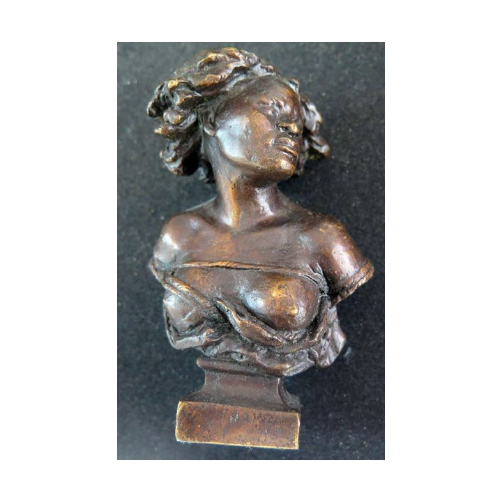 Statue en bronze Pourquoi naître esclave de 10 cm de hauteur