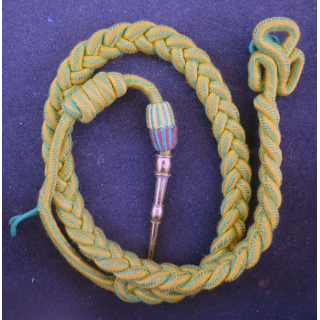 MILITARIA : fourragère de la médaille militaire aiguillette dorée avec gland MM Croix de guerre