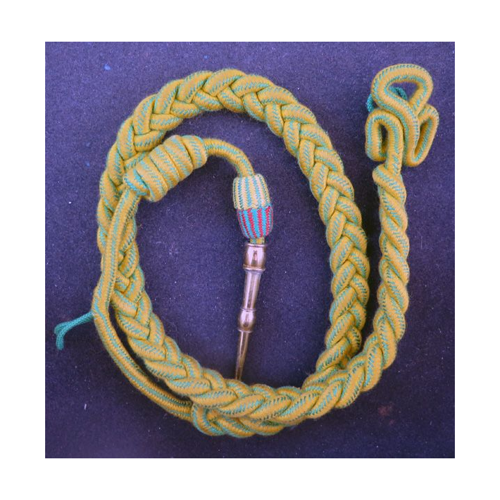 MILITARIA : fourragère de la médaille militaire aiguillette dorée avec gland MM Croix de guerre