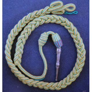 Fourragère de la médaille militaire aiguillette dorée avec gland MM Croix de guerre (MM1)