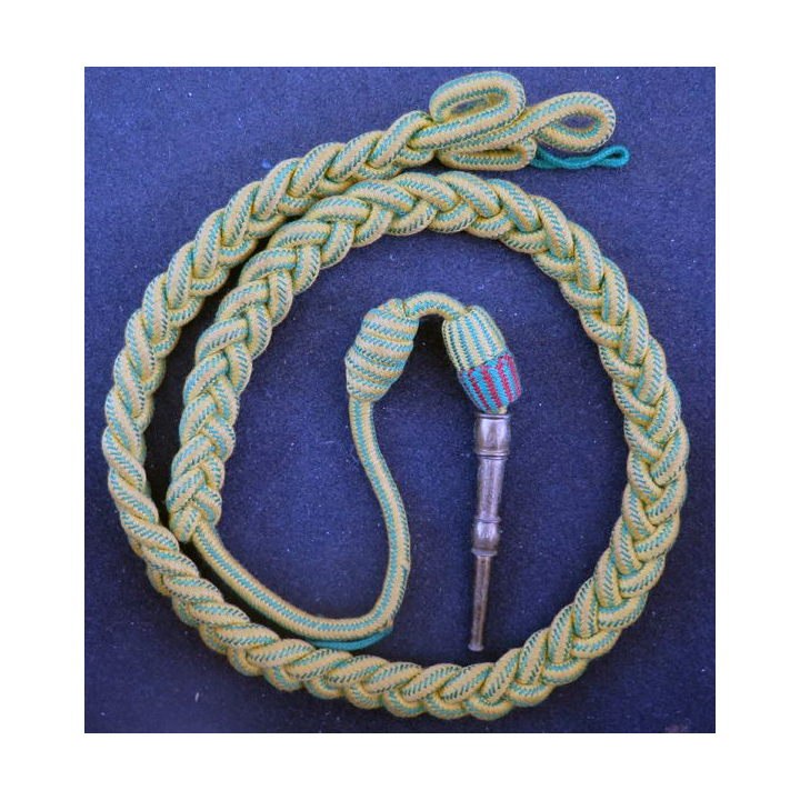 Fourragère de la médaille militaire aiguillette dorée avec gland MM Croix de guerre (MM1)