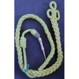 Fourragère de la médaille militaire aiguillette dorée avec gland MM Croix de guerre (MM3)