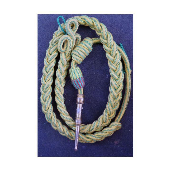 Fourragère de la médaille militaire aiguillette dorée avec gland MM Croix de guerre (MM4)