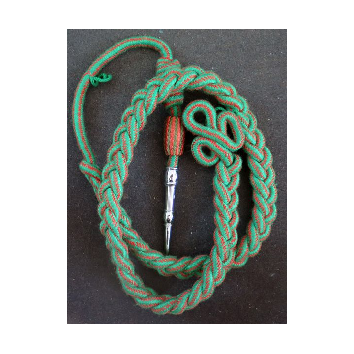 Fourragère de la croix de guerre 1914 - 18 aiguillette dargentée avec gland CG 39-45