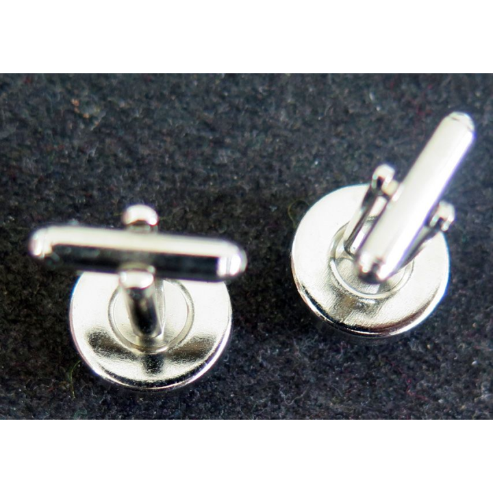 bouton de manchettes den acier et tissu (la paire)