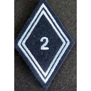 LOSANGE DE BRAS MODÈLE 45 : 2° régiment de hussards troupe 2 bleu clair