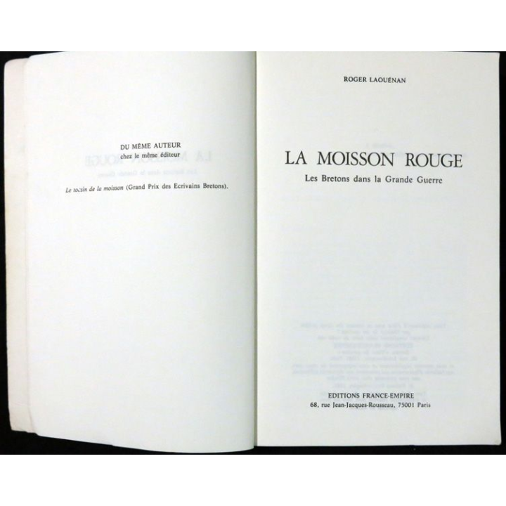 La moisson rouge de Roger Laouenan aux Editions France-Empire