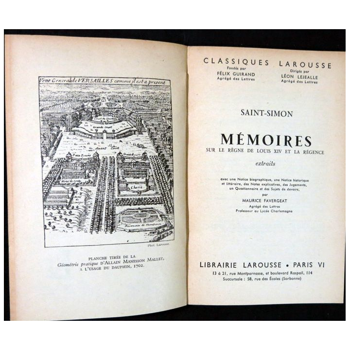 Mémoires de Saint-Simon aux Editions Classiques Larousse