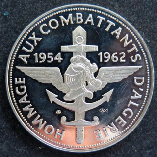 Médaille argentée Hommage aux combattants d'Algérie 1954 1962