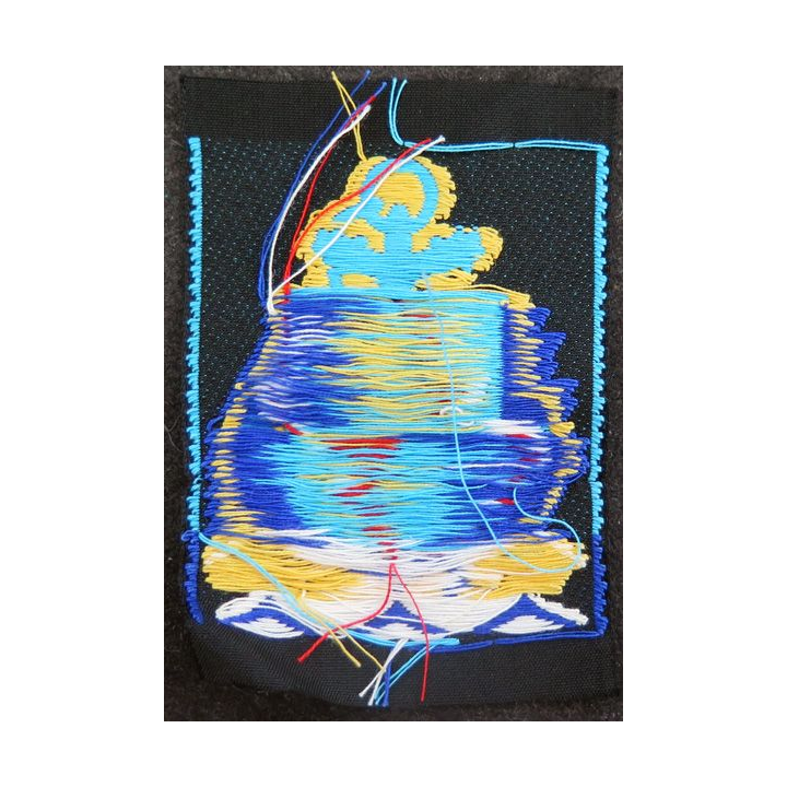 9° DIMA : Insigne tissu de la 9° division d'infanterie de marine 9°DIMA couleur bleue turquoise modèle ancien