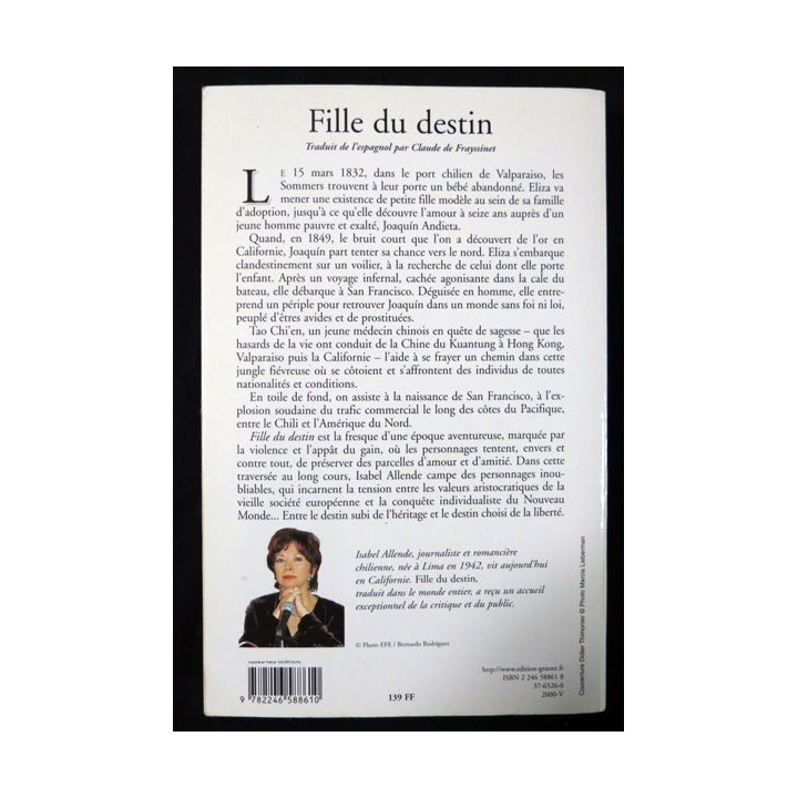 Fille du destin de Isabel Allende aux éditions Grasset