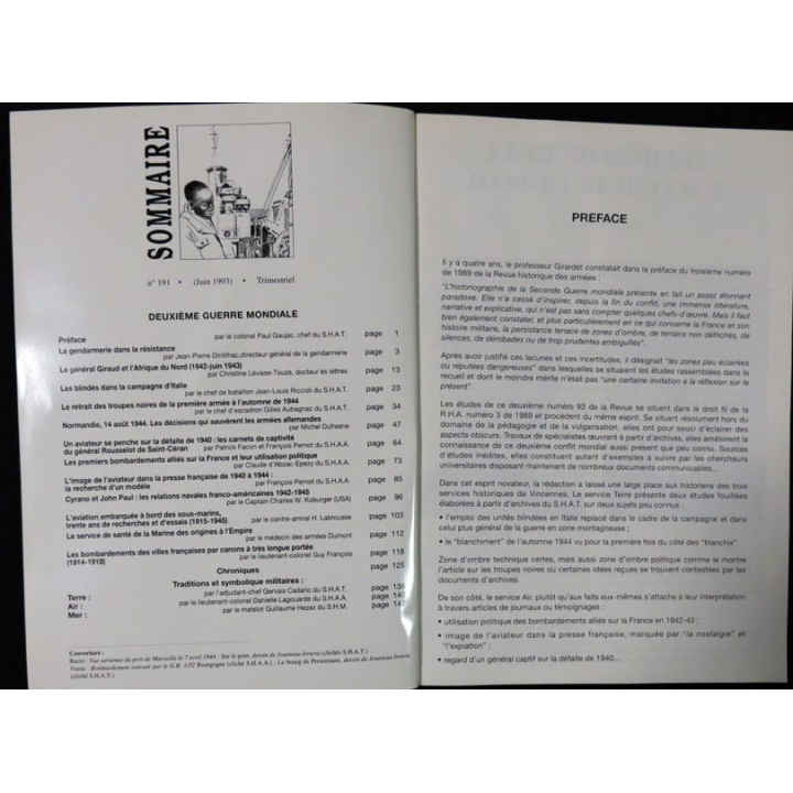 Revue historique des armées N° 2 - 1993 - N°191 Juin 1993