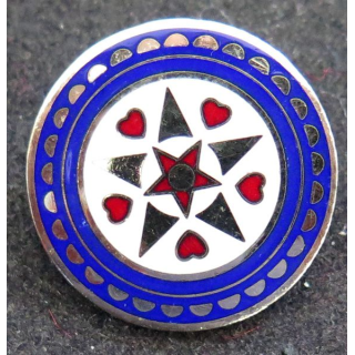 Insigne de boutonnière de diamètre 2 cm avec coeurs 