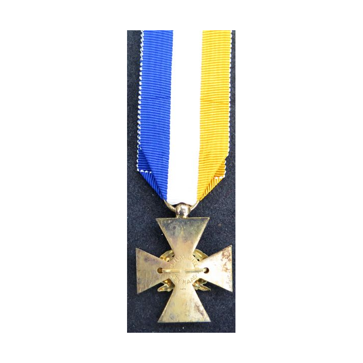 PAYS BAS : médaille des services d'officier 25 ans d'ancienneté en vermeil par J.M.J. van Wielik de La Haye