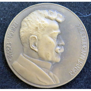 Médaille de table du Professeur Mudrjan Jansky 3.4 1873 - 8.9 1921 en bronze et en coffret
