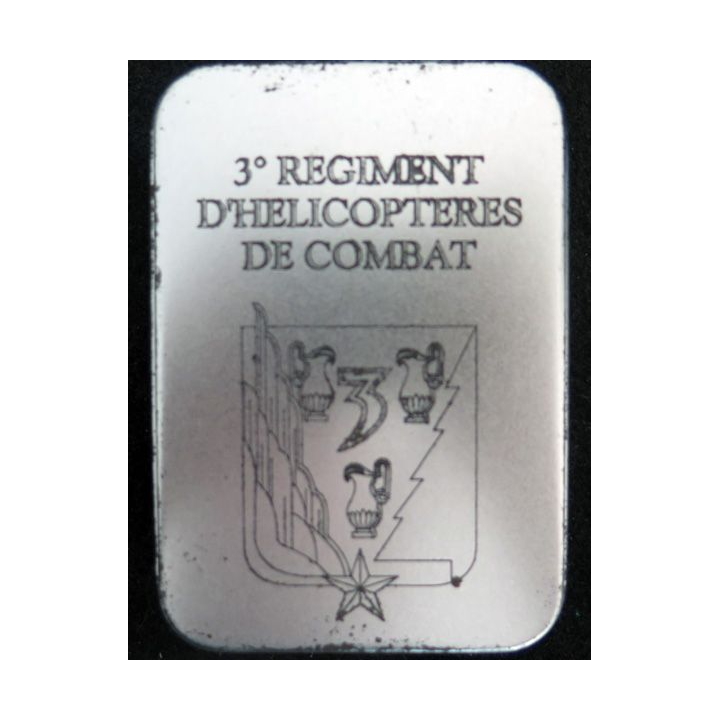 3° RHC : boite métallique du 3° régiment d'hélicoptères de combat 7,5 x 10,5 cm