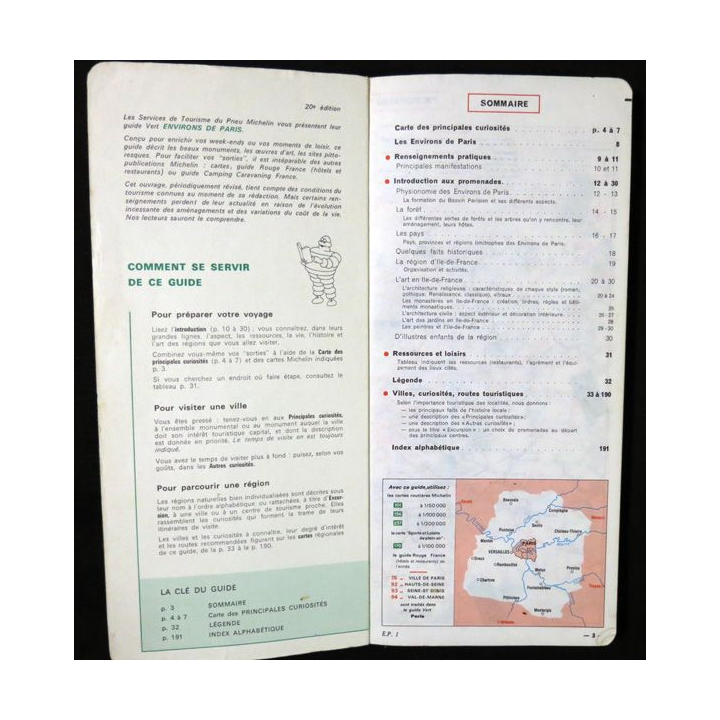 Guide de tourisme Michelin : environs de Paris  1982