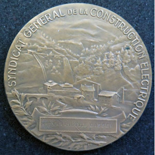 MEDAILLE : médaille du syndicat général de la construction électrique attribuée à mme Emmanuelle Gasser en bronze