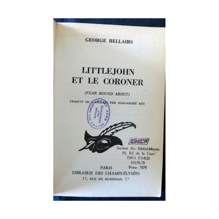 Little John et le coroner de Georges Bellairs aux Editions Librairie des Champs-Elysées