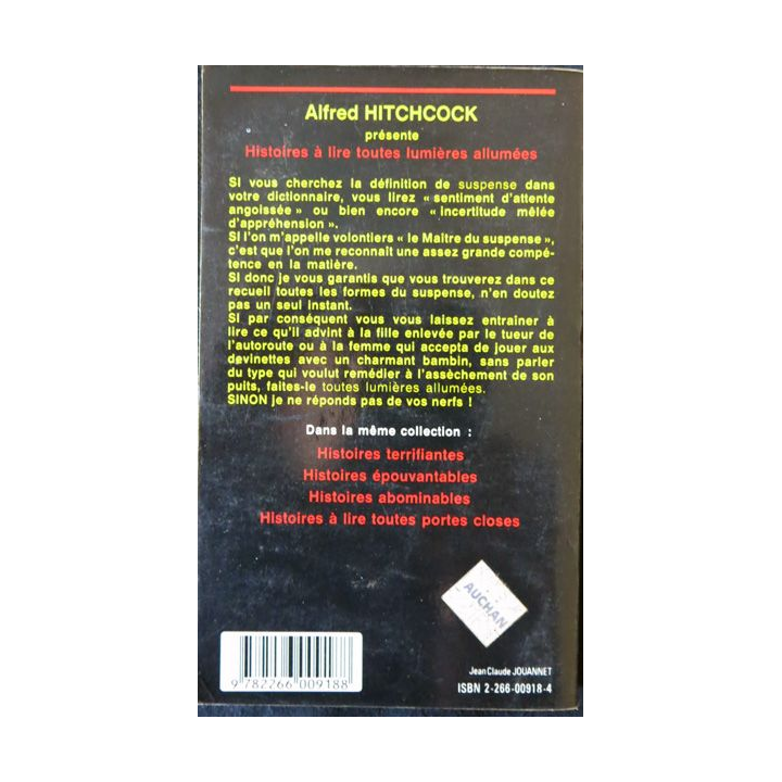 Histoires à lire toutes lumières allumées de A. Hitchcock aux Editions Presses Pocket