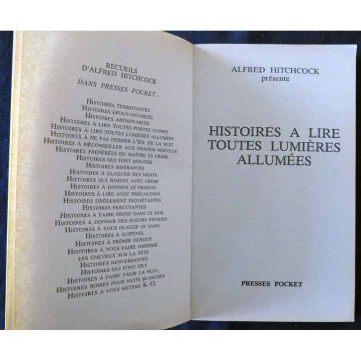 Histoires à lire toutes lumières allumées de A. Hitchcock aux Editions Presses Pocket