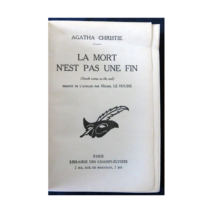 La mort n'est pas une fin de Agatha Christie aux Editions Librairie des Champs-Elysées