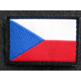 REPUBLIQUE TCHEQUE : insigne tissu du drapeau de la république tchèque 2,5 x 4 cm