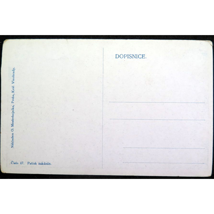 Carte postale tchèque réalisée par O. Moskobojnika, Prague, Král Vinohrady