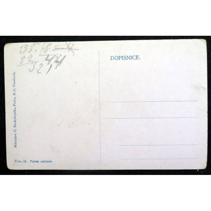 Carte postale tchèque réalisée par O. Moskobojnika, Prague, Král Vinohrady