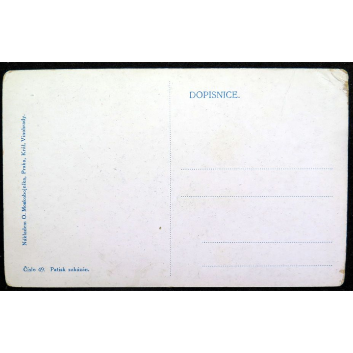 Carte postale tchèque réalisée par O. Moskobojnika, Prague, Král Vinohrady