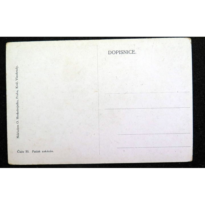 Carte postale tchèque réalisée par O. Moskobojnika, Prague, Král Vinohrady