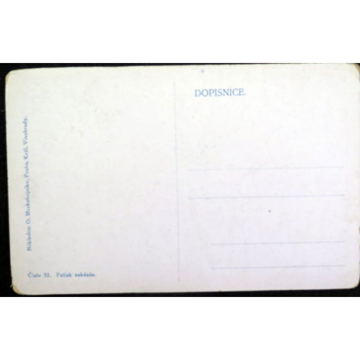 Carte postale tchèque réalisée par O. Moskobojnika, Prague, Král Vinohrady
