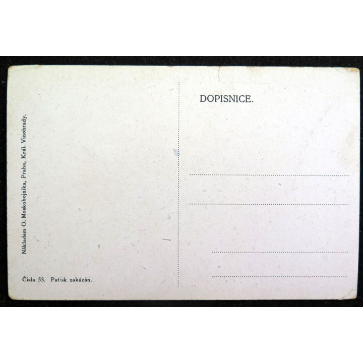 Carte postale tchèque réalisée par O. Moskobojnika, Prague, Král Vinohrady