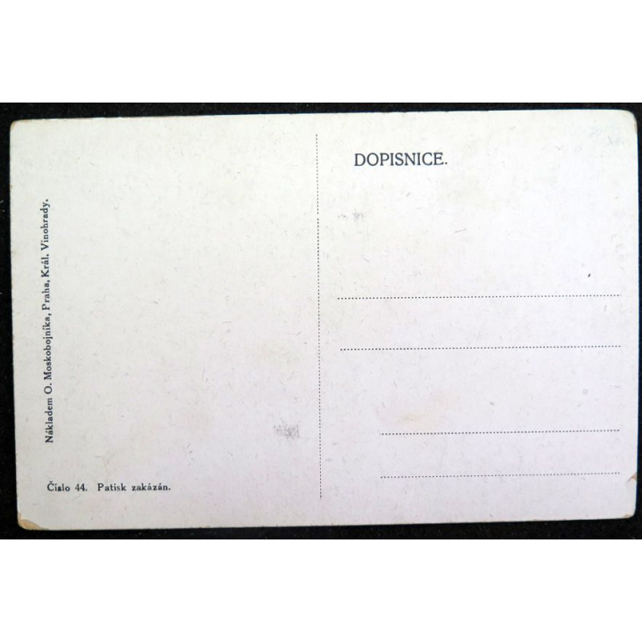 Carte postale tchèque réalisée par O. Moskobojnika, Prague, Král Vinohrady